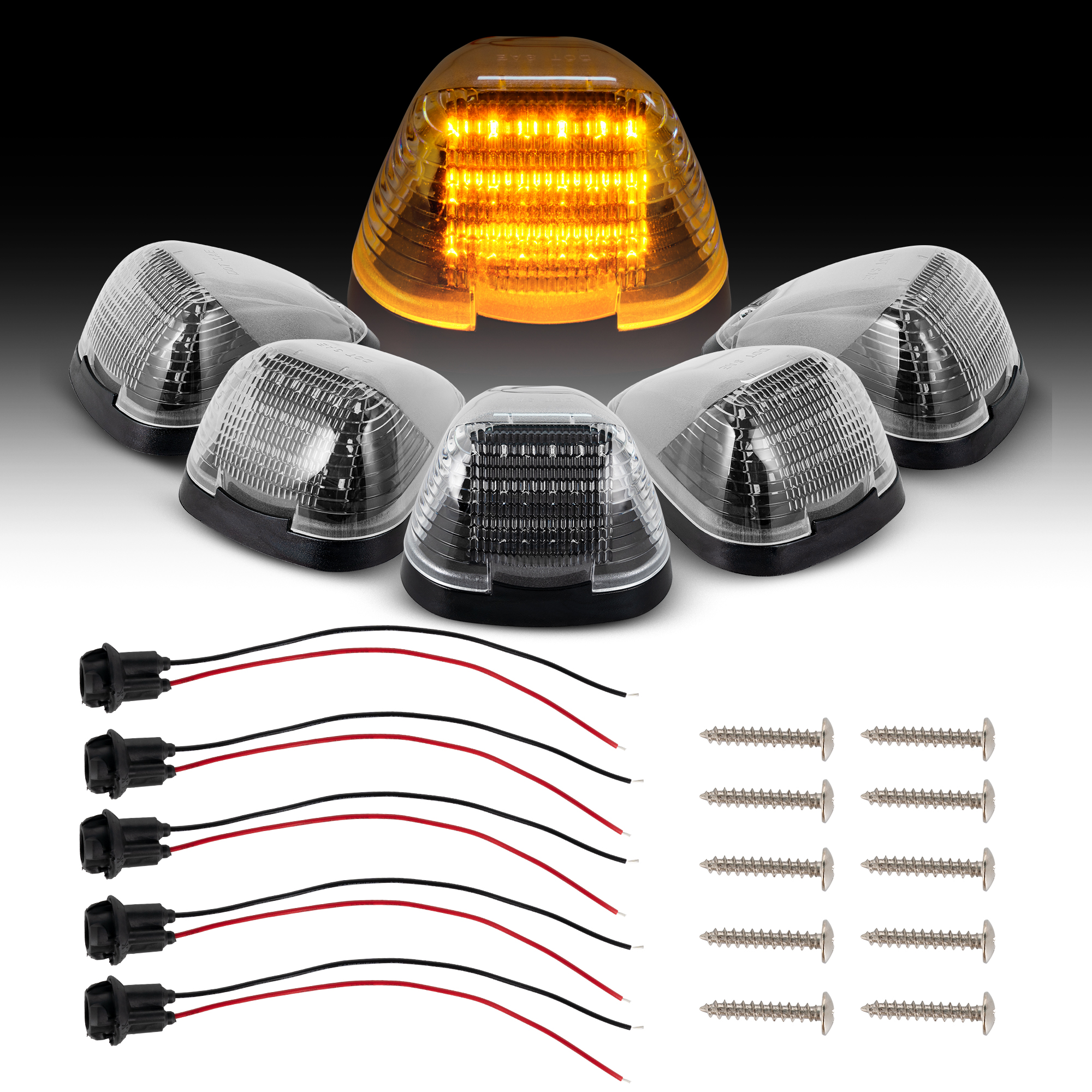 Ford F250 1999-2016LED Cab Roof Light
(Clear Len)(Smoked Len)(amber  Len)
1set=5pcs 