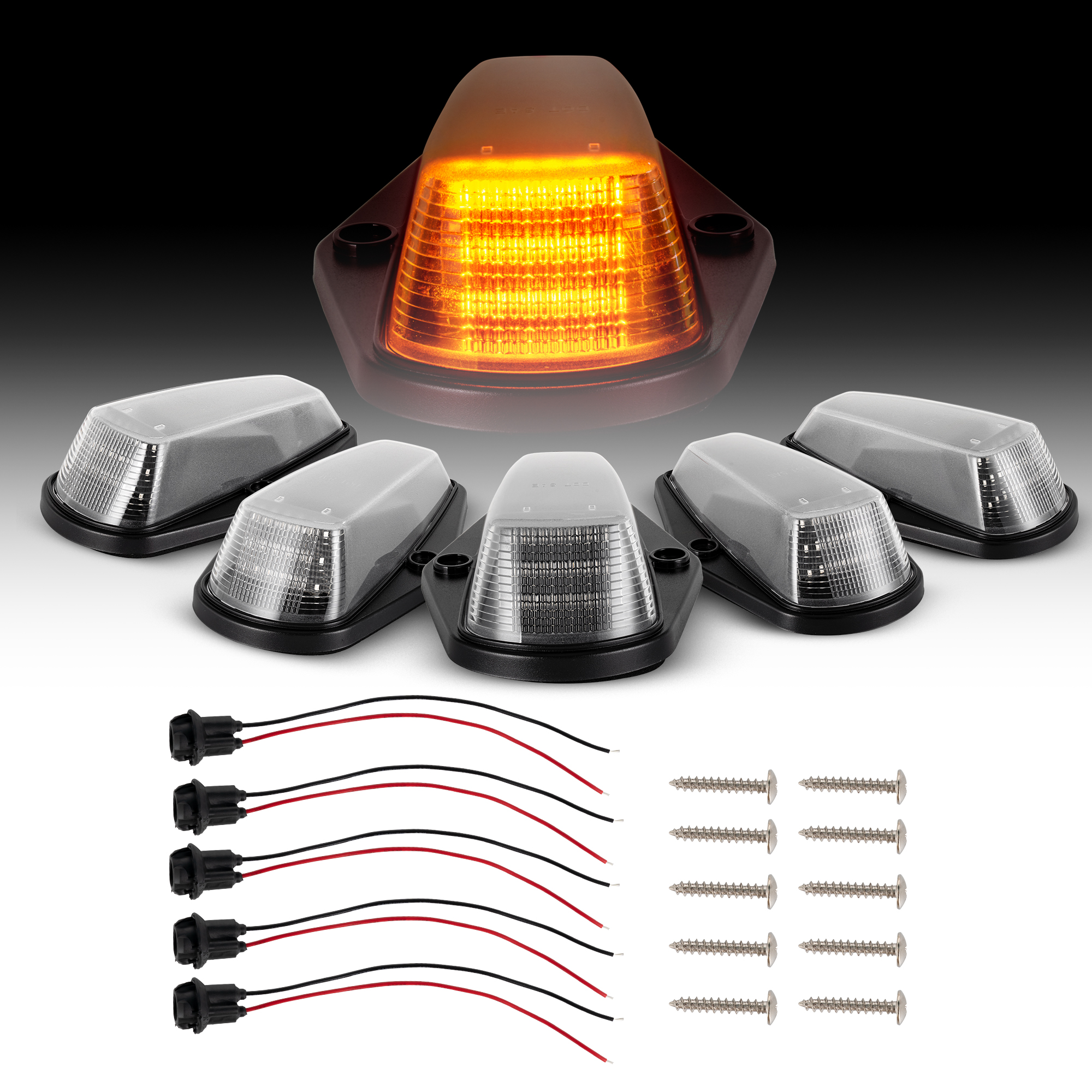 Ford F250 1980-1997 LED Cab Roof Light
(Clear Len)(Smoked Len)(amber  Len)
1set=5pcs 