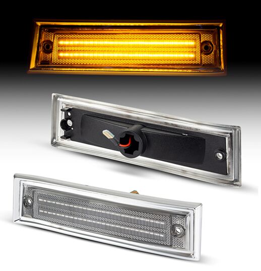 Chevrolet C10 Bumper LED side marker
(Clear Len)(Smoked Len)(Amber Len)