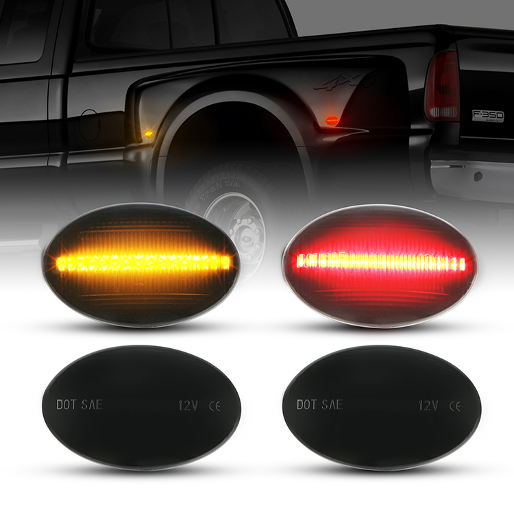 Ford F350 1999 LED Front/Rear  Dual  Fender side marker Light 
(Clear Len)(Smoked Len) 