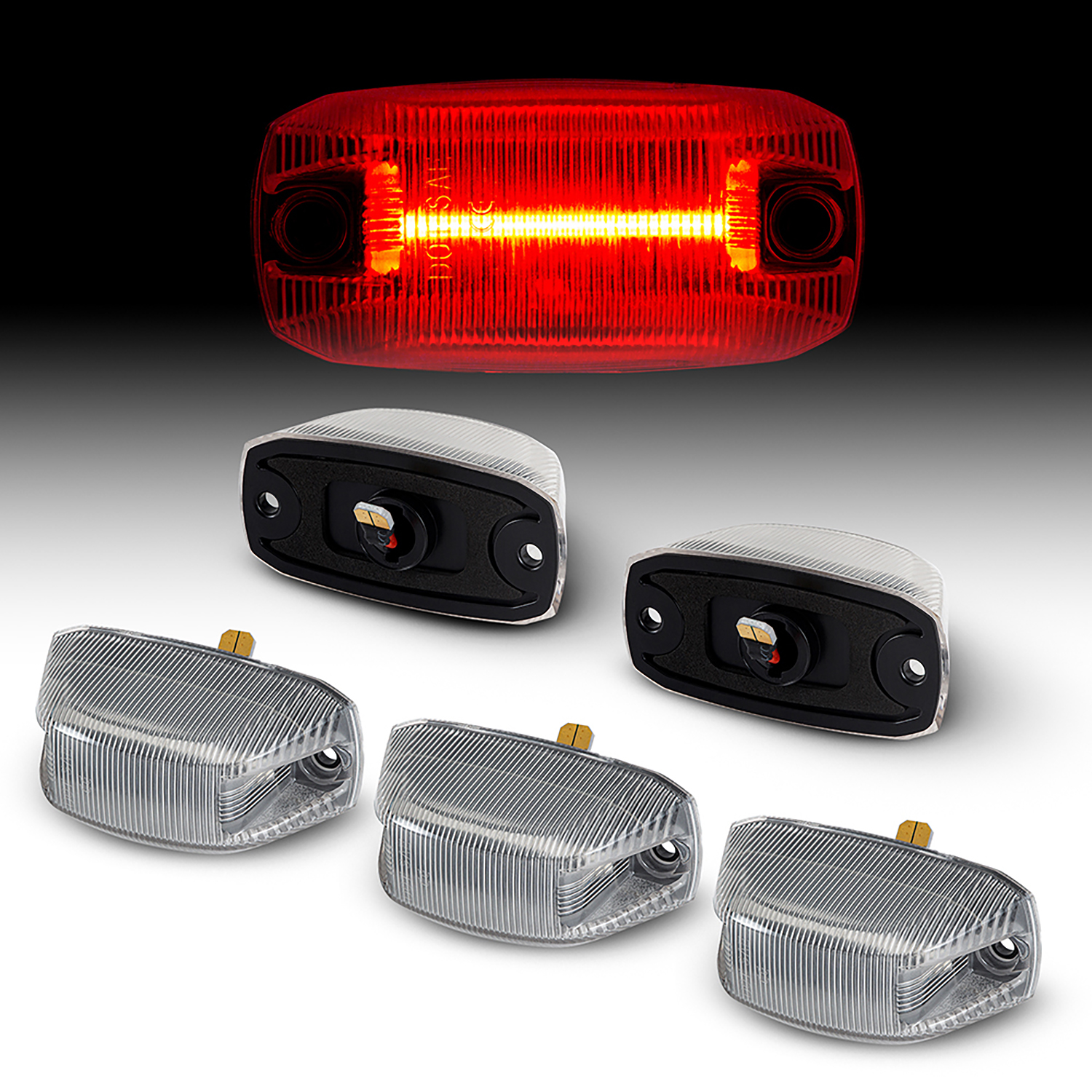RAM  Promaster 1500 Rear LED Roof Cab Clearance Light 
1set=5pcs 
(Clear Len)(Smoked Len)(red  Len)