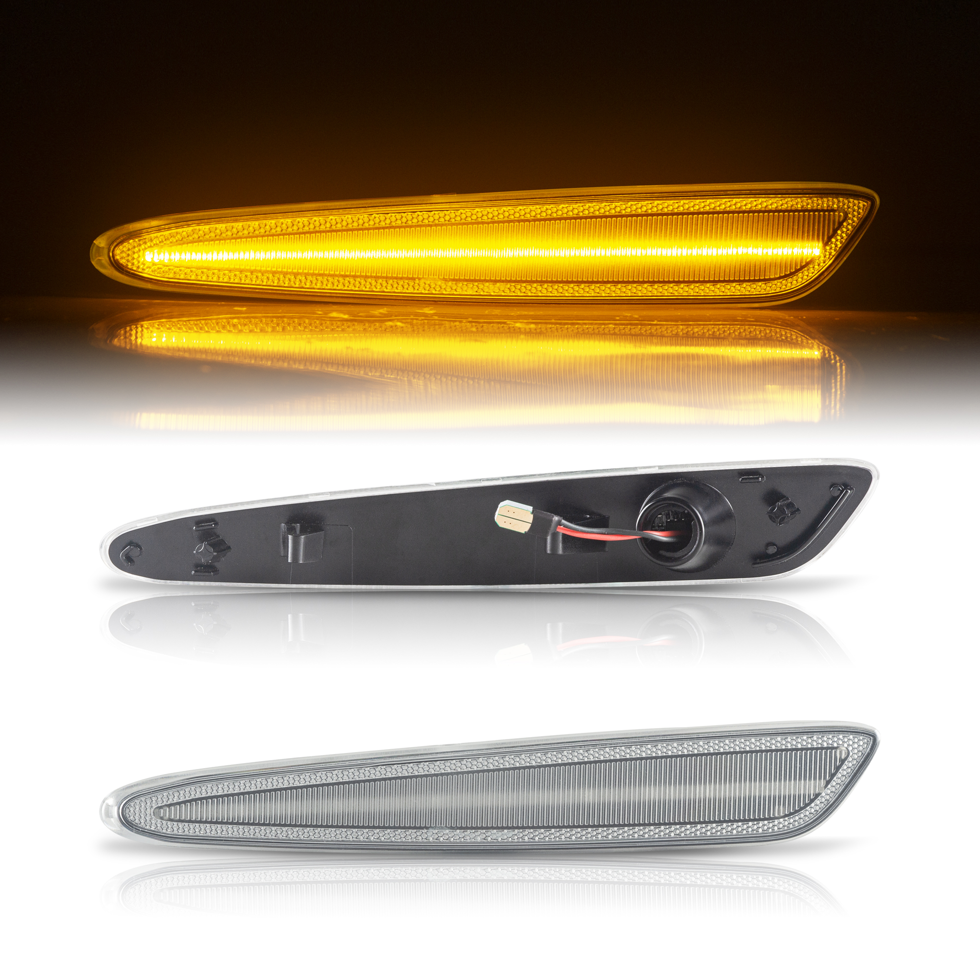 Chevrolet Corvette C6 LED Front Bumper Side  Marker Type-A
(Clear Len)(Smoked Len)(Yellow Len)