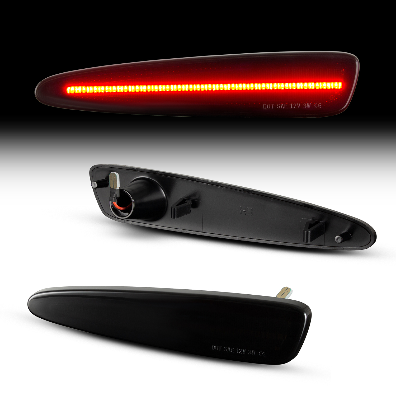 Chevrolet Corvette C6 LED Rear Bumper Side  Marker Type-B 
(Clear Len)(Smoked Len)(Red Len)