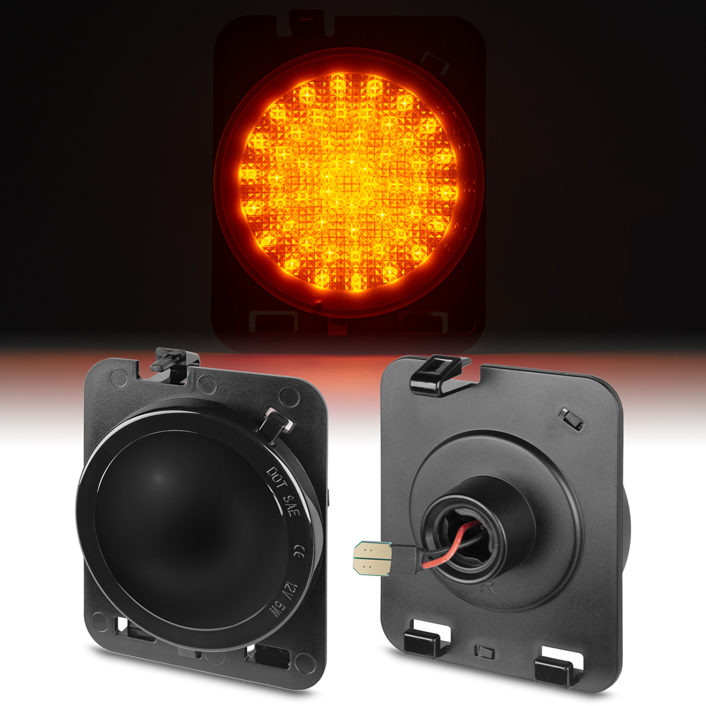 Jeep Wrangler JK Front Bumper LED side marker Type-B
(Clear Len)(Smoked Len)