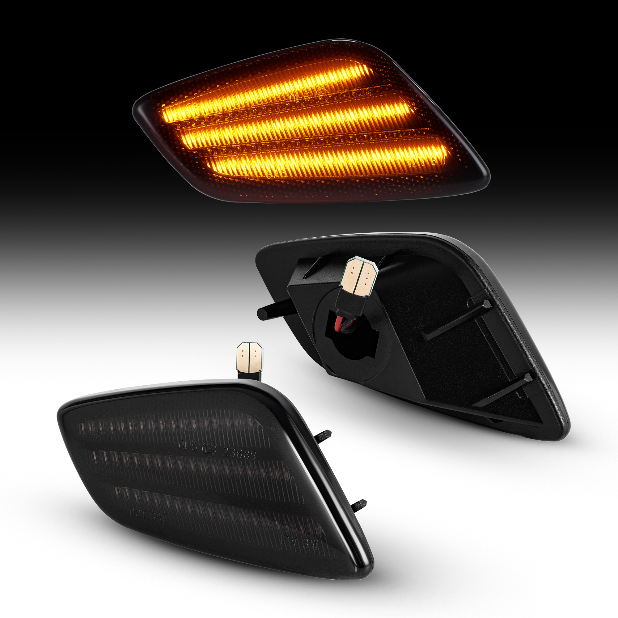 Jeep Wrangler LED Bumper Side Marker
(Clear Lens)（smoked lens)