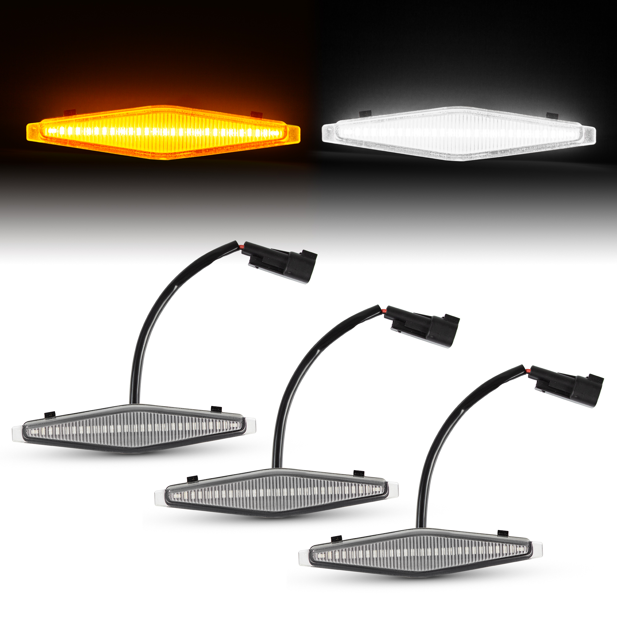 Toyota 4Runner  TRD Pro Raptor Style LED Grille Light Kit
1set=3pcs 
(Clear Len)(Smoked Len)